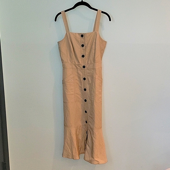 Banana Republic linen blend khaki dress - Picture 2 of 6